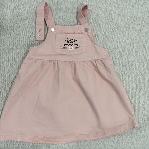 H&M Pink Toddler Overall  Dress with kitty design